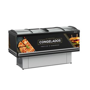 Balcao Refrigerado Ilha Plus Gesv-190c Preto Vidro Curvo 127V - Gelopar