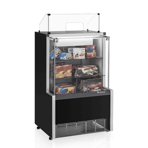 Vitrine Expositora Caixa Aurora Mpxa-075r Preto Vidro Reto - Gelopar