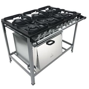 Fogao 6 Bocas 30X30cm Gas Glp Baixa Pressao Perfil 5Cm Com Forno - Metalmaq