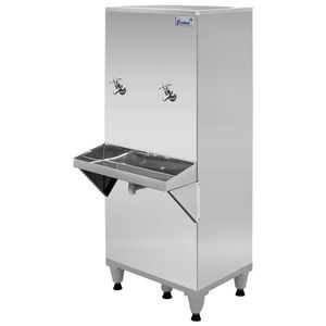 Bebedouro Industrial Inox Coluna 50 Litros 2 Torneiras Ra50 127V - Frisbel