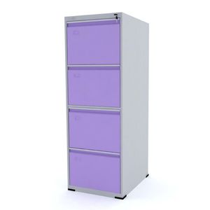 Arquivo De Aço 133X47x57 4 Gavetas Oficio Portas Lilás - Pandin