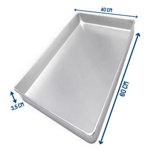Assadeira 60X40 3,5Cm Pao Doce Lisa Aluminio 0,6Mm Moldado - Imeca