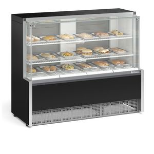 Vitrine Estufa Aurora Meqa-140r Preto Vidro Reto Com Bandeja 220V - Gelopar