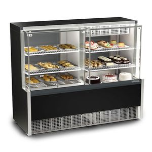 Vitrine Estufa Refrigerada Aurora Gqea-140r Preto Vidro Reto 220V - Gelopar