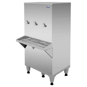 Bebedouro Industrial Inox Coluna 100 Litros 3 Torneiras Ra10 Com Filtro 220V - Frisbel