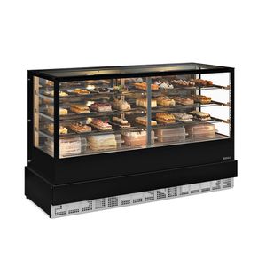 Vitrine Refrigerada Dupla Função Ar Forçado Gger-200 Preto Vidro Reto Sem Bandeja 220V - Gelopar