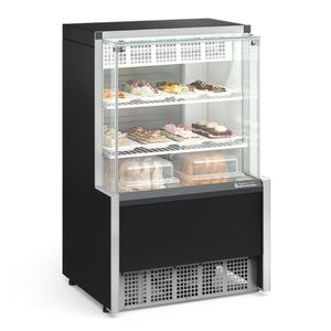 Vitrine Confeitaria Aurora Serpentina Gpea-075r Preto Vidro Reto 220V - Gelopar