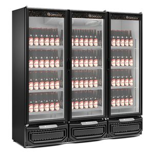 Balcao Refrigerado Carnes E Bebidas Vertical Gcbc1450 Preto 1458L Porta Vidro 220V - Gelopar