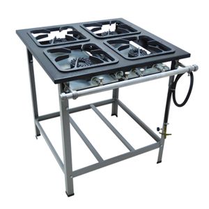 Fogao 4 Bocas 30X30cm Gas Glp Alta Pressao Perfil 6,5Cm De Pe - Metalmaq