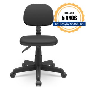 Cadeira Secretaria Plus Operativa Slim Couro Preto - Plaxmetal
