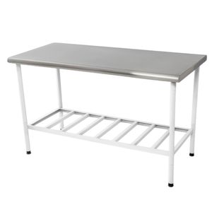 Mesa Manipulaçao Multiuso 190X70cm Desmontavel Pés Epoxi Tampo Inox - Imeca