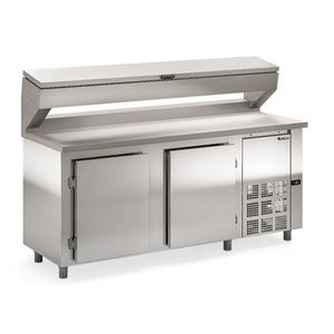 Balcao Refrigerado Condimentador Gbpz200t Inox 2M Tampa Injetada Sem Cubas 220V - Gelopar