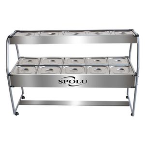 Carro Buffet Conjugado Duplo Spl-512co 10 Cubas Quentes E 5 Fria 220V - Spolu