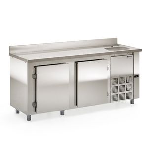 Balcão Refrigerado Ar Forcado Gbfe200 Inox 2M Com Cuba Lado Direito 220V - Gelopar