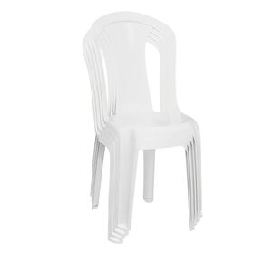 Conjunto 4 Cadeiras Plasticas Bistro Giovana Branco Sem Braço - Duo