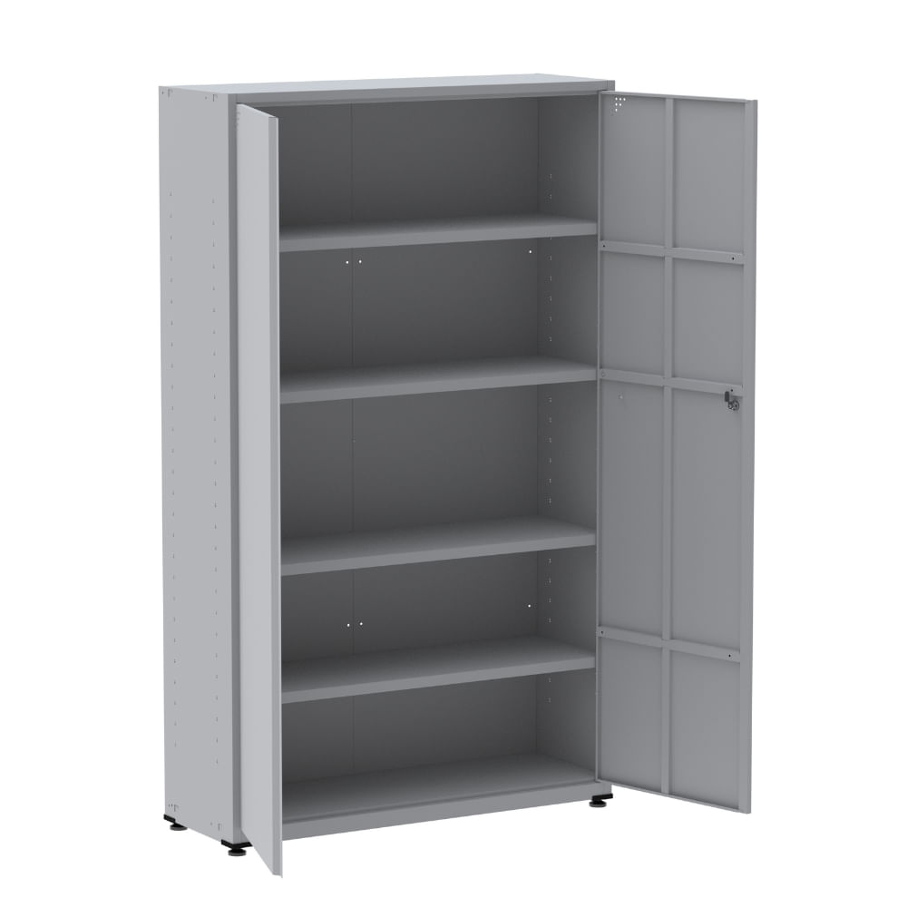 Armario Em Aço 200X118x40 2 Portas Ch26 Ap403sl Cinza - Pandin