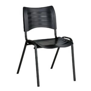 Cadeira Fixa Preto Assento E Encosto Polipropileno - Lorenzzo