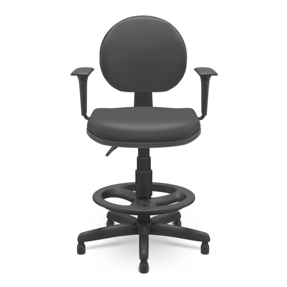 Cadeira Caixa Executiva Back System Com Braço Couro Ecologico