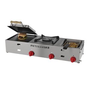 Multigrill Gas Glp Mgf-f 32X32cm Com Fogao E Fritador - Metalcubas