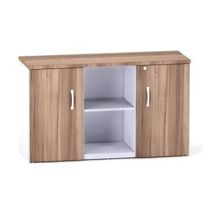 Armario Credenza Pe25 2 Portas Naturale E Branco - Pandin