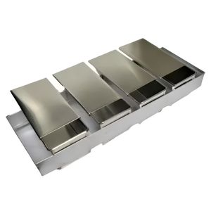 Conjunto Assadeira De Pao De Forma 10X50x30 4 Unidades Aluminizada Com Tampa - Imeca