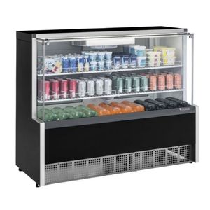 Vitrine Refrigerada Aurora Ar Forçado Gpfa-140r Preto Vidro Reto 127V - Gelopar