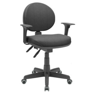 Cadeira Executiva Preto Ergonomica Back System Tecido Com Braço - Plaxmetal