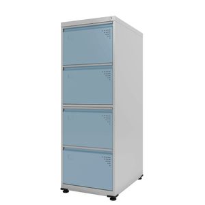 Arquivo De Aço Oficio 133X47x57 4 Gavetas Azul Claro - Pandin