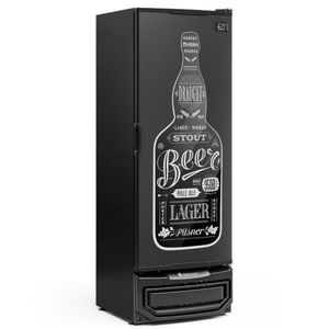 Cervejeira Grba-400 Preto 410 Litros Porta Cega Adesivada 220V - Gelopar