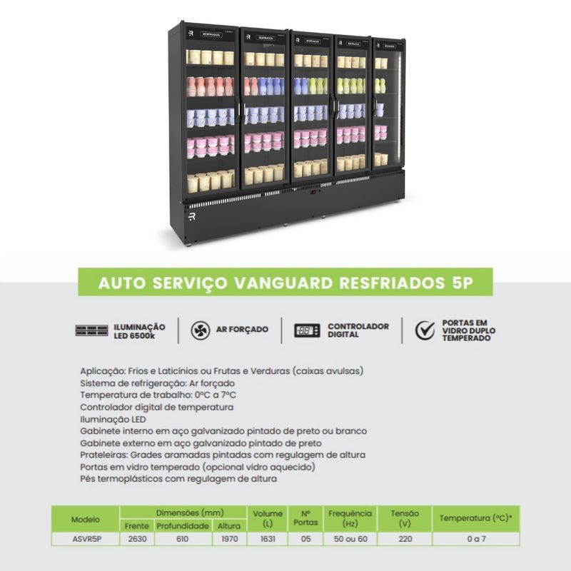 BALCAO-AUTO-SERVICO-RESFRIADOS-VANGUARD-ASVR5PB-TODO-PRETO-5-PORTAS-COM-VIDRO-AQUECIDO-220V---REFRIMATE