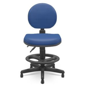 Cadeira Caixa Executiva Plus Back System Couro Azul Sem Braço - Plaxmetal