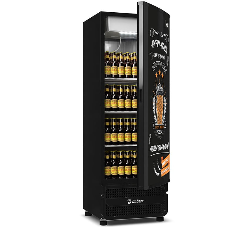 Cervejeira Ccv-355 Preta 569L Porta Cega Adesivada Happy Hour 127V