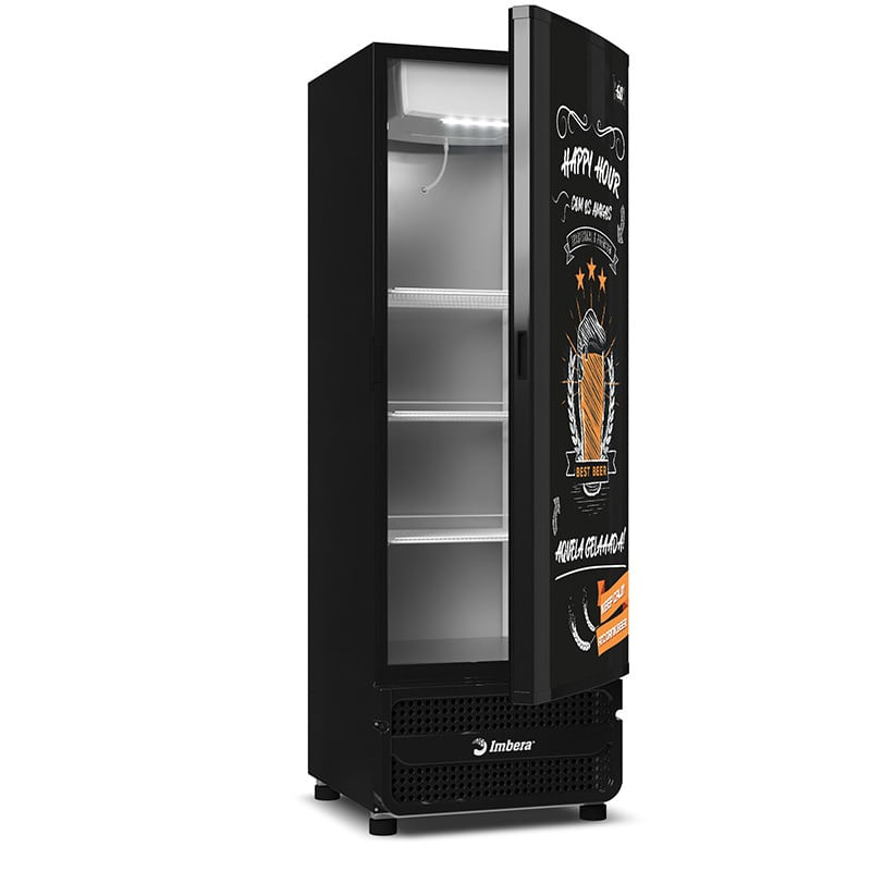Cervejeira Ccv-355 Preta 569L Porta Cega Adesivada Happy Hour 127V