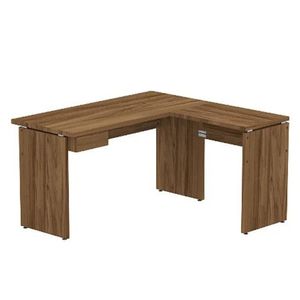 Mesa Secretaria Light Em L Pe27 74X135x60cm Com 2 Gavetas Nogal/manchester - Pandin