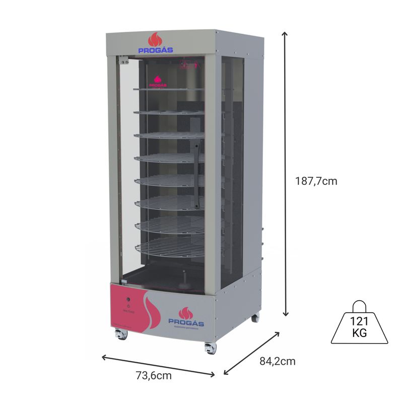 MAQUINA-DE-FRANGO-GIRATORIA-MULTIUSO-PRP482-128KG-GAS-E-BIVOLT---PROGAS