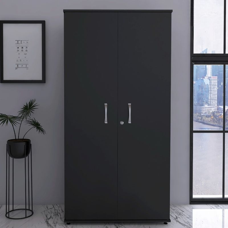 ARMARIO-ALTO-158X89X38-MAXXI-2-PORTAS-3-PRATELEIRAS-PRETO---PANDIN