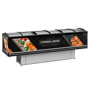 Balcao Refrigerado Premium Ilha Gesv-290cl Preto Vidro Curvo 220V - Gelopar