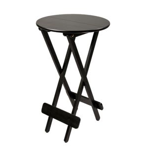 Bistro Alto Redondo Madeira 60Cm Diametro 100Cm Altura Preto - So Mesas So Cadeiras