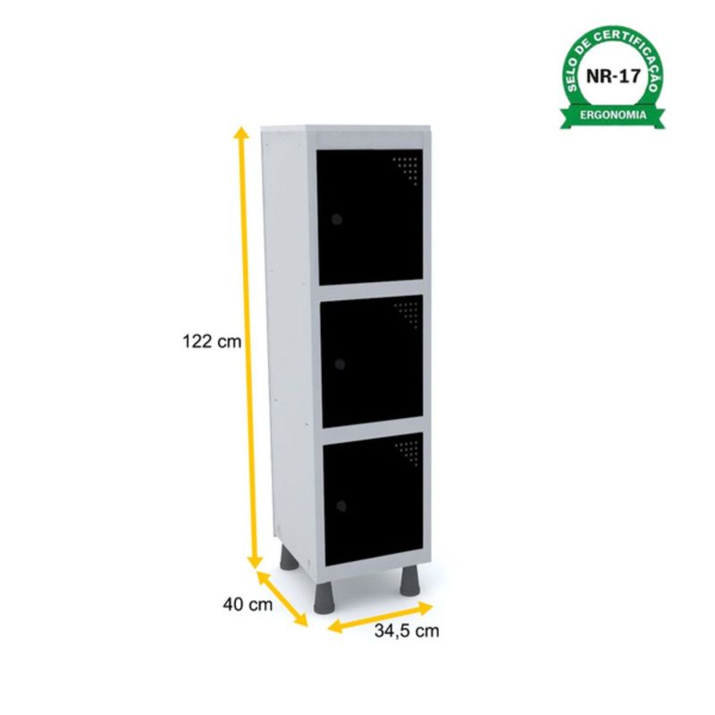MINI-ROUPEIRO-ACO-3-PORTAS-PRETO-TRANCA-CADEADO---PANDIN