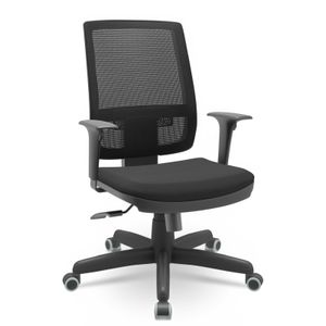 Cadeira Presidente Brizza Poliester Preto Relax - Plaxmetal