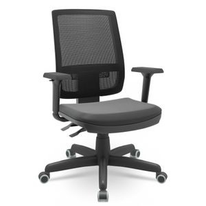 Cadeira Presidente Brizza Couro Preto Backplax - Plaxmetal