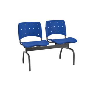 Longarina Ergoplax 2 Lugares Azul - Plaxmetal