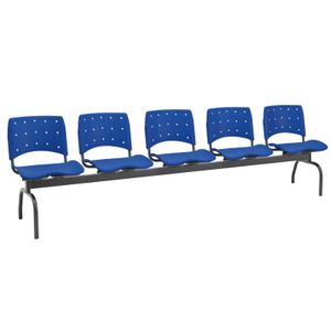 Longarina Ergoplax 5 Lugares Azul - Plaxmetal