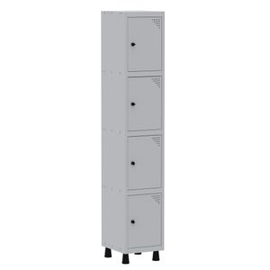 Roupeiro De Aço Light 4 Portas Cinza Tranca Cadeado - Pandin