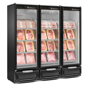 Balcao Refrigerado Carnes E Bebidas Gcbc1450 Preto 1458L Porta Vidro 220V - Gelopar