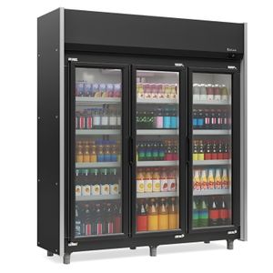 Balcao Refrigerado Expositor Vertical Geas-3p Preto 3 Portas 1,83Mt 220V - Gelopar