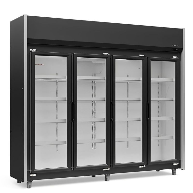 BALCAO-REFRIGERADO-EXPOSITOR-VERTICAL-GEAS-4P-PRETO-4-PORTAS-235MT-127V---GELOPAR