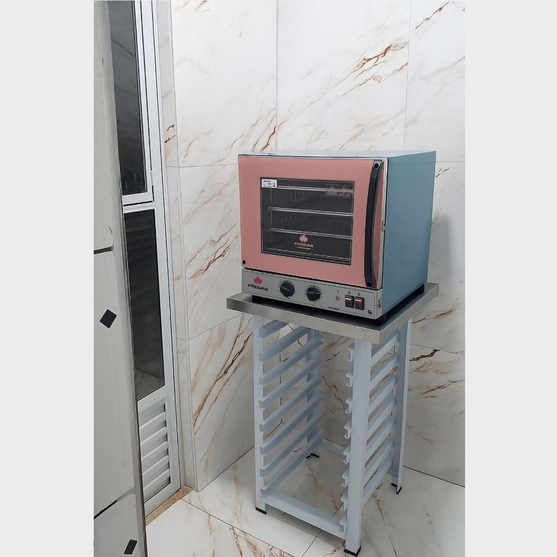 KIT-FORNO-TURBO-ELETRICO-FAST-OVEN-PRP-004-G2-ROSA-127V---BANCADA-MES-004---PROGAS