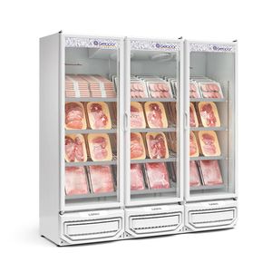 Balcao Refrigerado Carnes E Bebidas Vertical Gcbc-1450 Branco 1458L Porta Vidro 220V - Gelopar