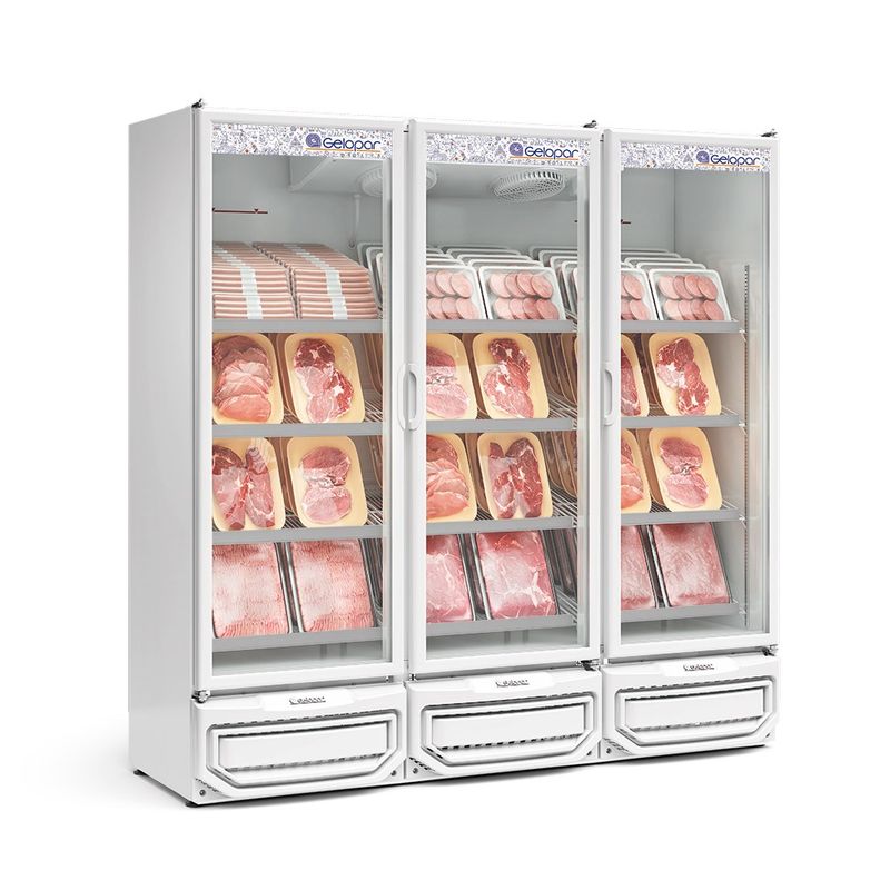 BALCAO-REFRIGERADO-CARNES-E-BEBIDAS-VERTICAL-GCBC-1450-BRANCO-1458L-PORTA-VIDRO-220V---GELOPAR